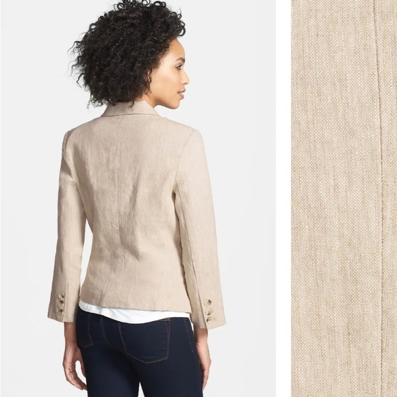 Olivia Moon 3 Quarter Sleeve Linen Blazer M NWT - Picture 4 of 6